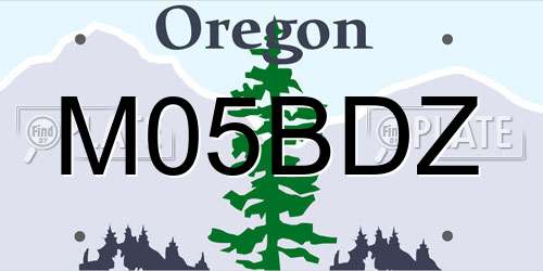 M05BDZ Oregon License Plate