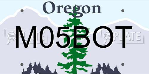 M05BOT Oregon License Plate