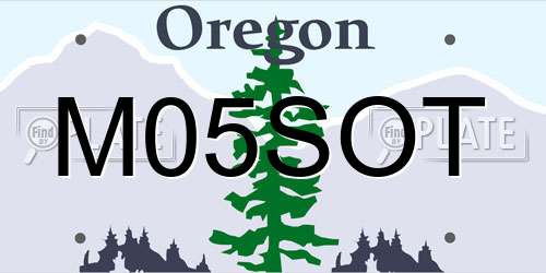 M05SOT Oregon License Plate