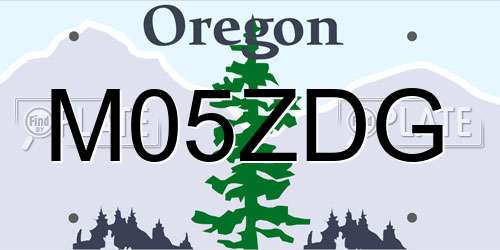 M05ZDG Oregon License Plate