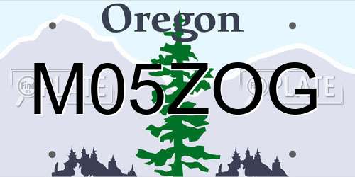 M05ZOG Oregon License Plate