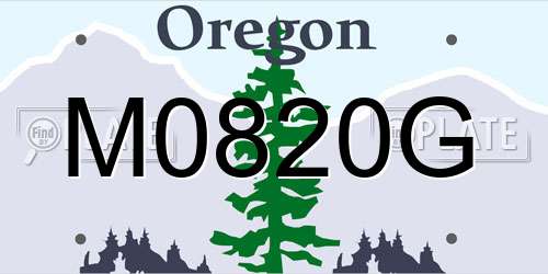 M0820G Oregon License Plate