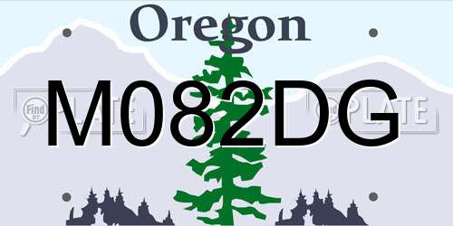 M082DG Oregon License Plate