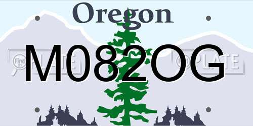 M082OG Oregon License Plate