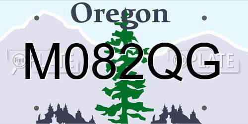 M082QG Oregon License Plate