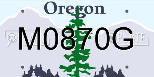 M0870G Oregon License Plate