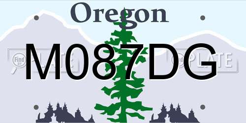 M087DG Oregon License Plate