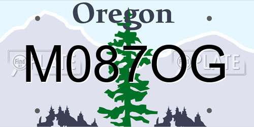 M087OG Oregon License Plate