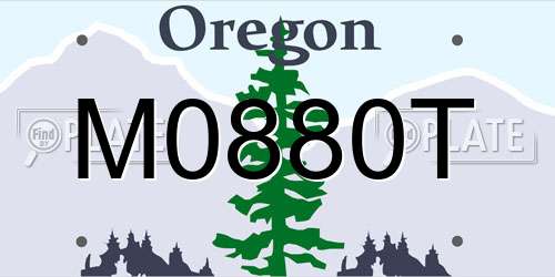M0880T Oregon License Plate