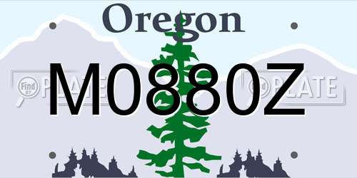 M0880Z Oregon License Plate