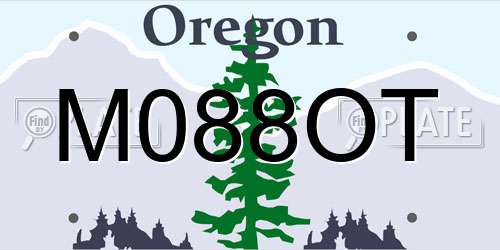 M088OT Oregon License Plate