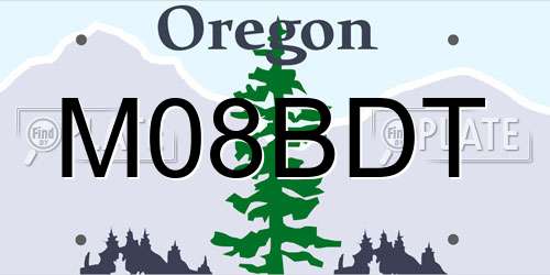 M08BDT Oregon License Plate