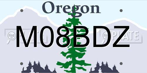 M08BDZ Oregon License Plate