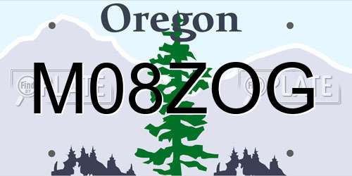 M08ZOG Oregon License Plate