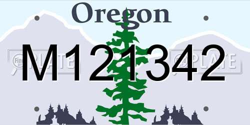 M121342 Oregon License Plate