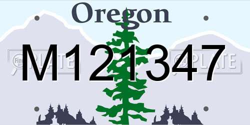 M121347 Oregon License Plate