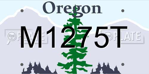 M1275T Oregon License Plate