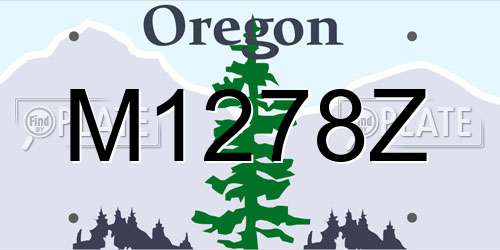 M1278Z Oregon License Plate