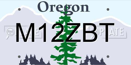 M12ZBT Oregon License Plate