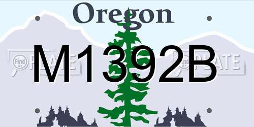 M1392B Oregon License Plate