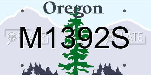 M1392S Oregon License Plate