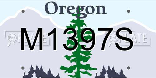 M1397S Oregon License Plate