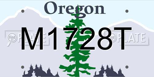 M1728T Oregon License Plate