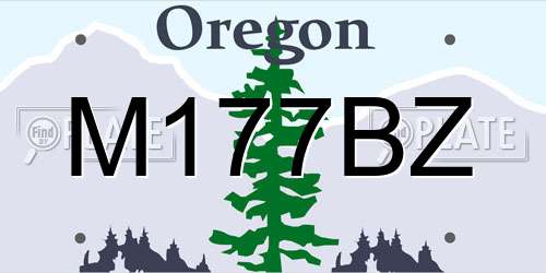M177BZ Oregon License Plate