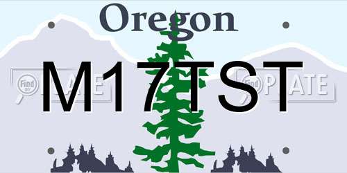 M17TST Oregon License Plate