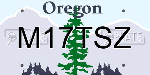 M17TSZ Oregon License Plate