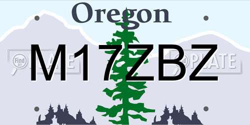 M17ZBZ Oregon License Plate