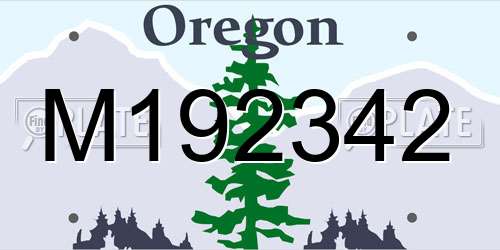 M192342 Oregon License Plate