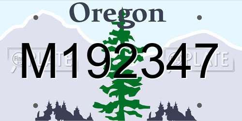 M192347 Oregon License Plate