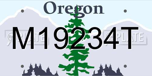 M19234T Oregon License Plate