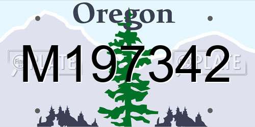 M197342 Oregon License Plate