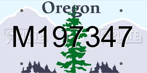 M197347 Oregon License Plate