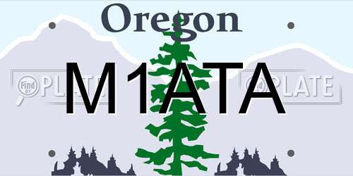 M1ATA Oregon License Plate