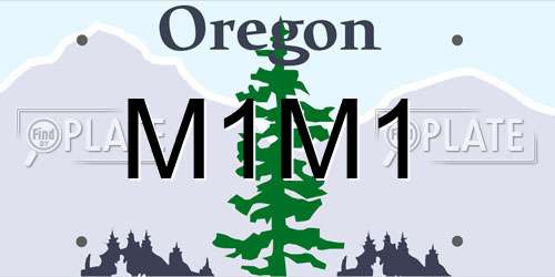 M1M1 Oregon License Plate