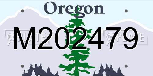 M202479 Oregon License Plate