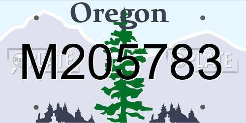M205783 Oregon License Plate