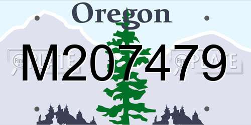 M207479 Oregon License Plate