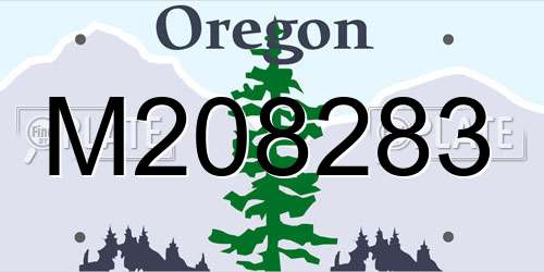 M208283 Oregon License Plate