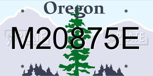 M20875E Oregon License Plate