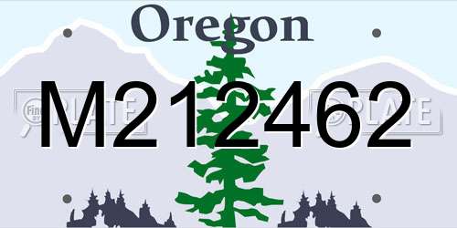 M212462 Oregon License Plate