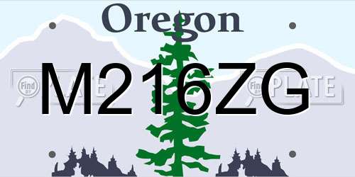 M216ZG Oregon License Plate