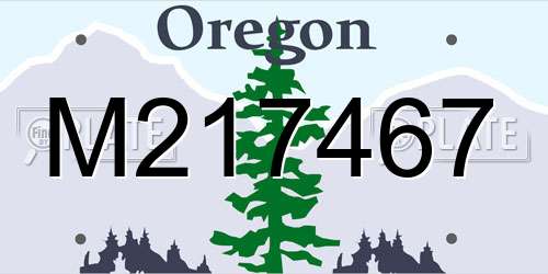 M217467 Oregon License Plate