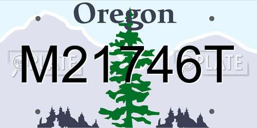 M21746T Oregon License Plate