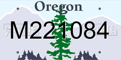 M221084 Oregon License Plate
