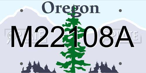 M22108A Oregon License Plate
