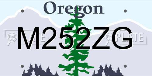 M252ZG Oregon License Plate